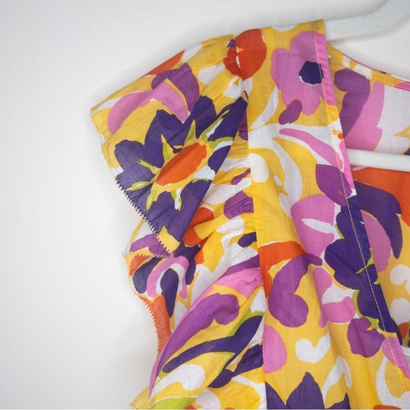 J. Crew Collection Ruffle-Sleeve Midi Dress in Curly Floral Pattern - Picture 14 of 14